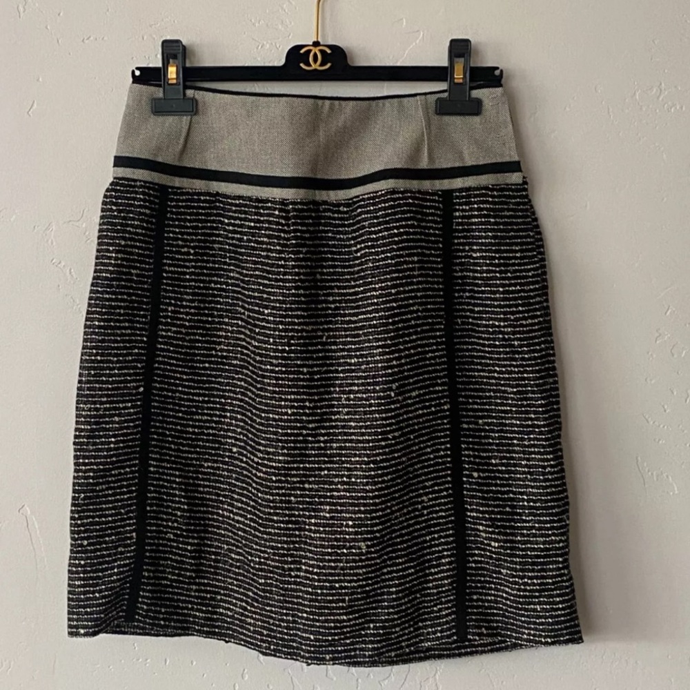 LIDA BADAY Elegant Black and Gray Skirt